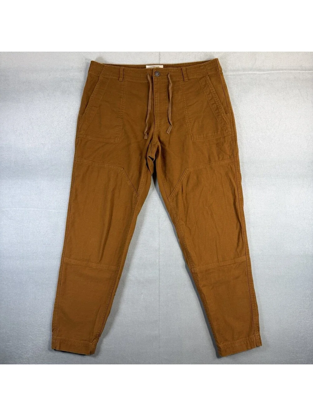 REI Co-Op Trailsmith Jogger Pants Men's 38x32 Brown Double Knee Drawstring Hike